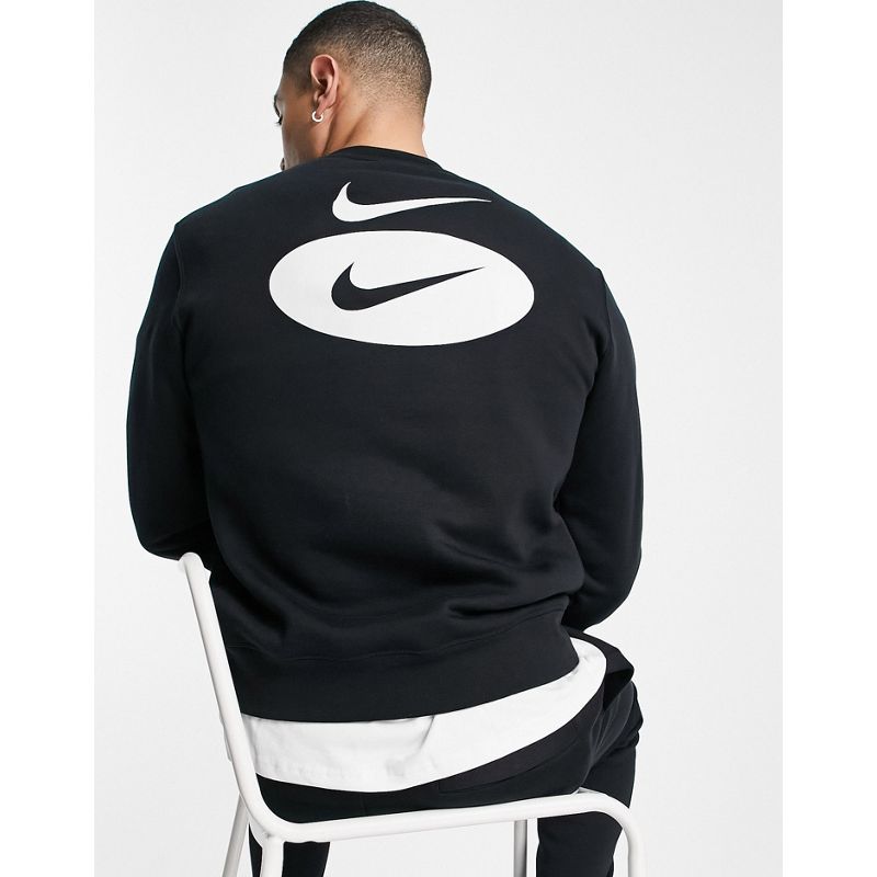 Nike - Felpa nera con stampa del logo sul retro