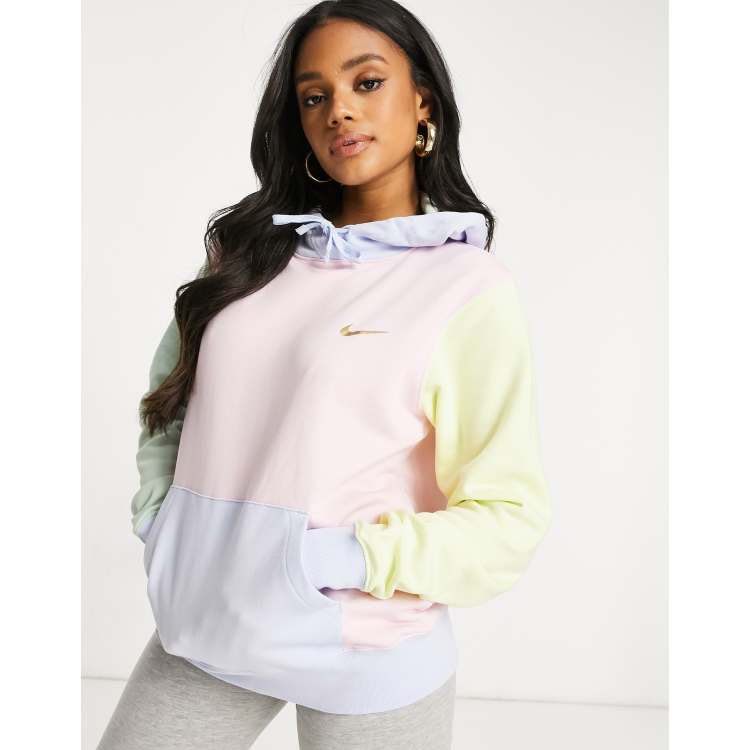 Nike Felpa oversize con cappuccio e logo Nike metallico color