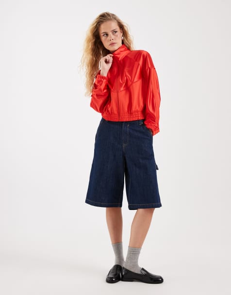 Nike Festival cropped full zip jacket in red  - view 1