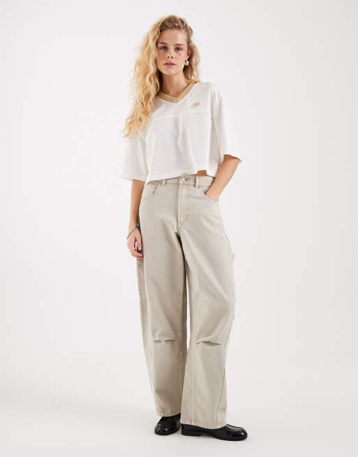 Nike Festival cropped jersey in beige , 4 of 4