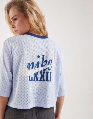 Nike Festival Cropped Jersey In Blue