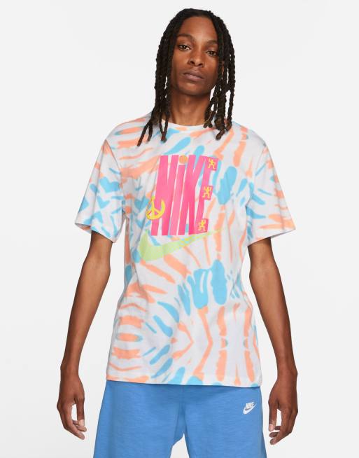 Blue tie dye nike hot sale shirt