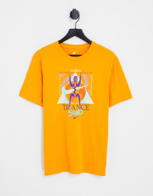 Nike Festival graphic logo T-shirt in orange