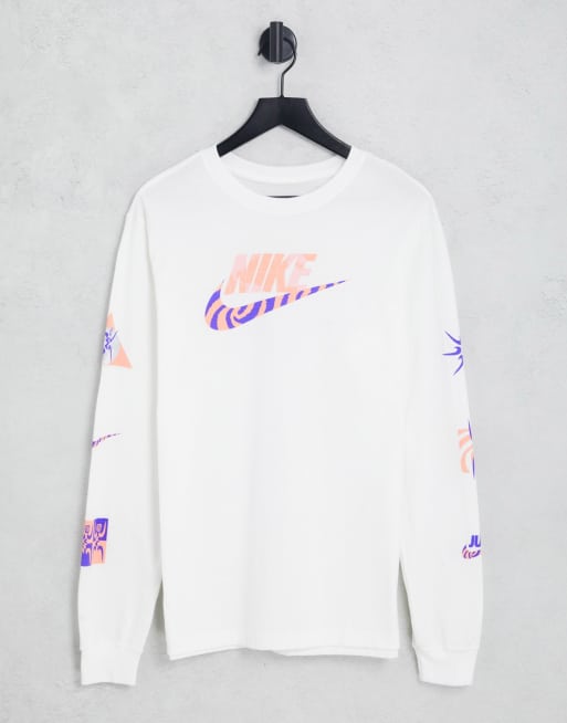 Nike Festival HBR logo long sleeve T-shirt in white, 3 of 4