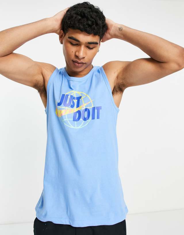 Nike Festival JDI HBR logo tank top in blue