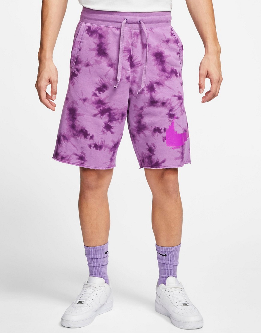 Nike Festival Shorts In Purple Tie Dye