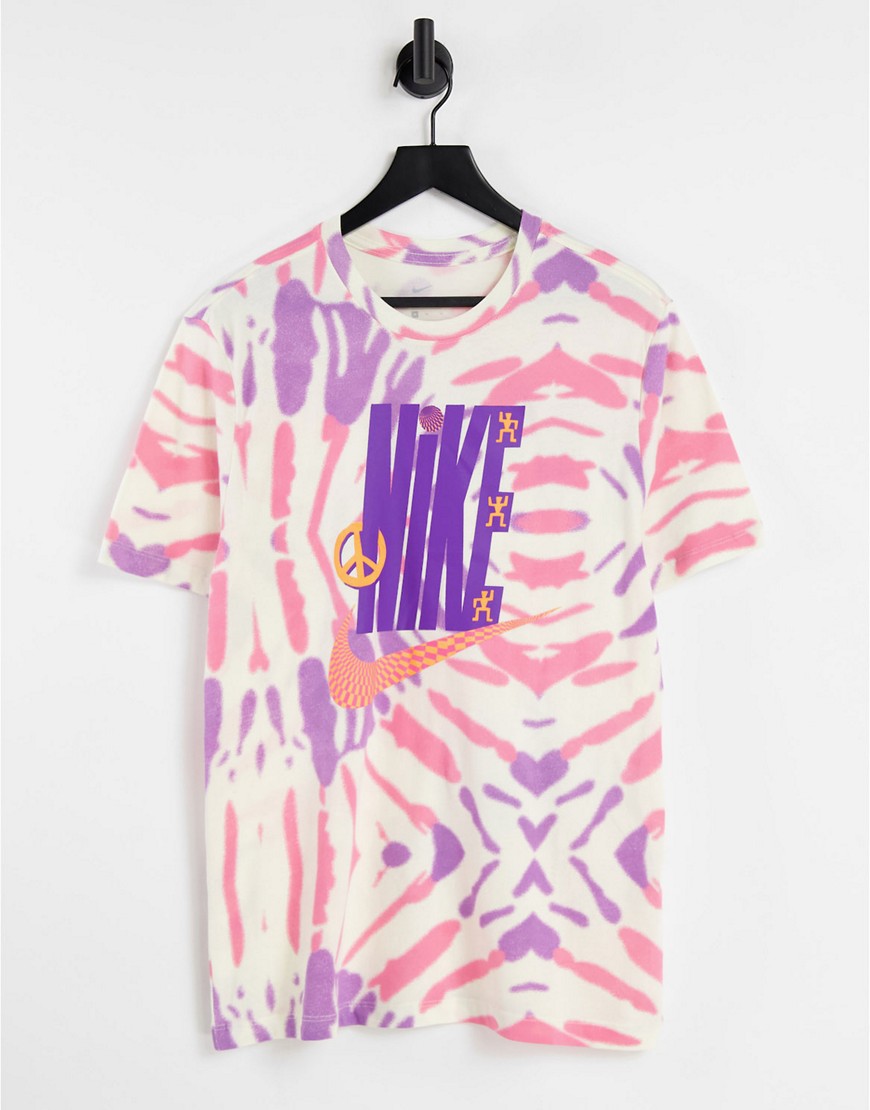 Nike Festival Sun Dancer all-over print T-shirt in pink/black
