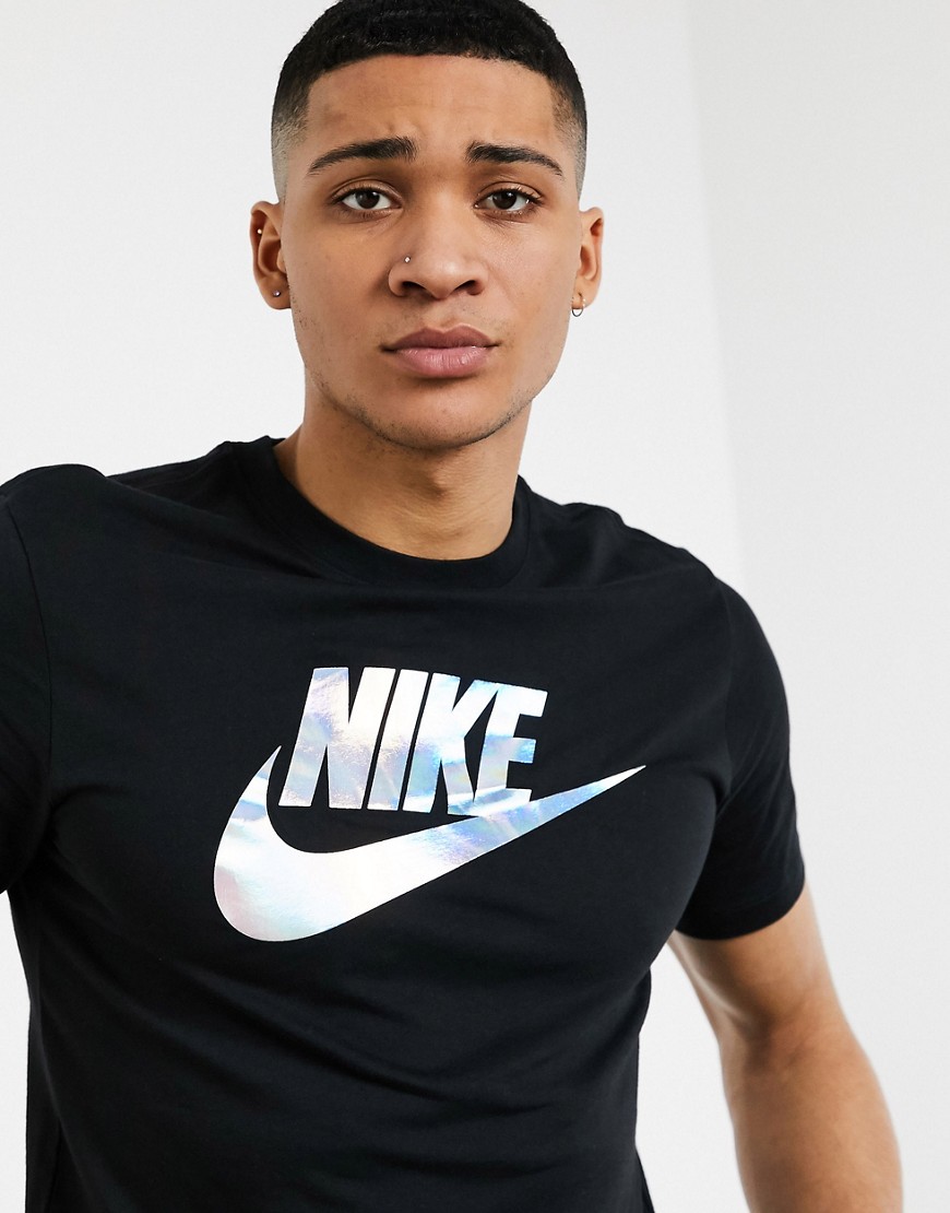 Nike - Festival-T-shirt met holografisch logo in zwart