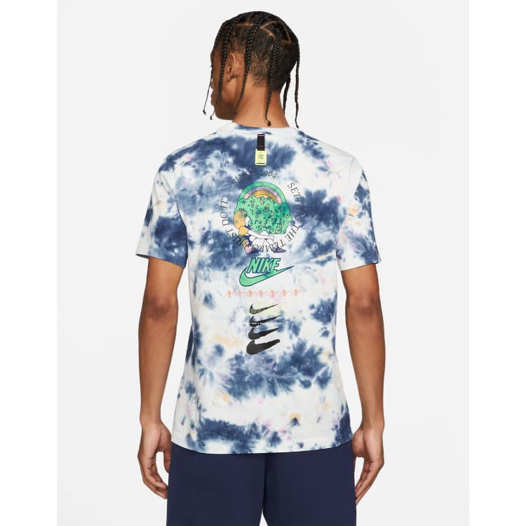 ナイキ メンズ Tシャツ Nike Men's Festival Tie Dye Graphic Basketball T-Shirt - White/Orange/Blue Nike Festival tie-dye graphic back print T-shirt in blue | ASOS