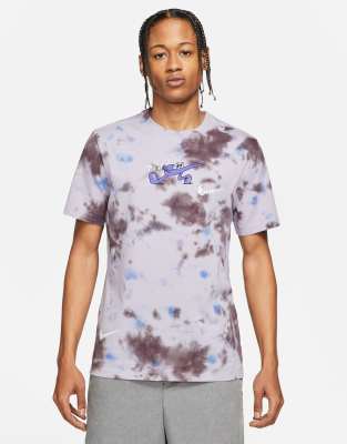 Nike Festival tie-dye graphic back print T-shirt in off-black | ASOS