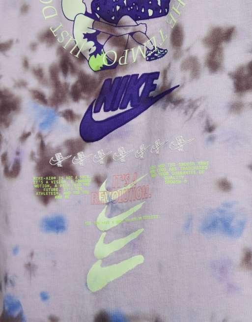 Nike Festival tie-dye graphic back print T-shirt in off-black, 4 of 4
