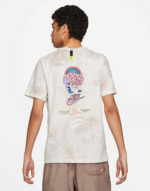 Nike Festival tie-dye graphic back print T-shirt in sand | ASOS