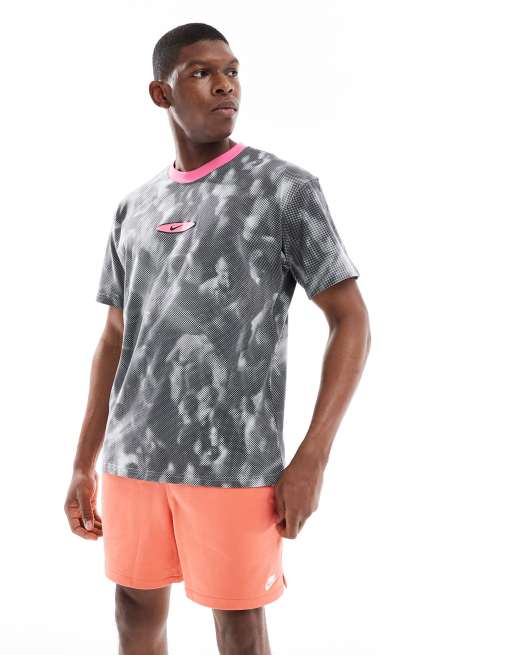 Nike Festival tie dye T-shirt in gray and pink
