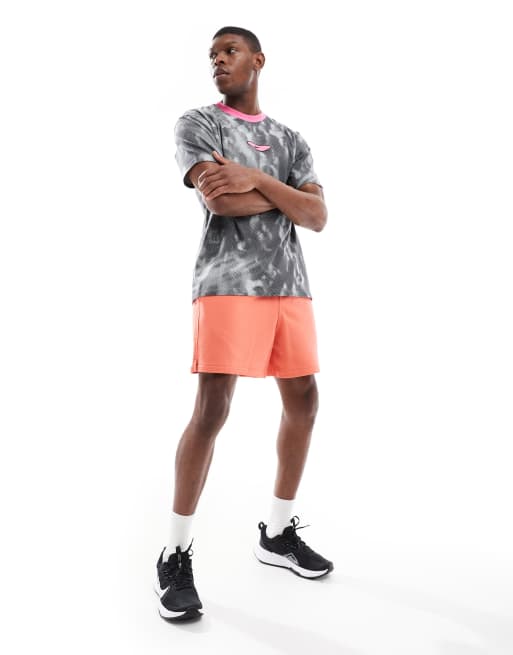 Nike Festival tie dye T-shirt in gray and pink