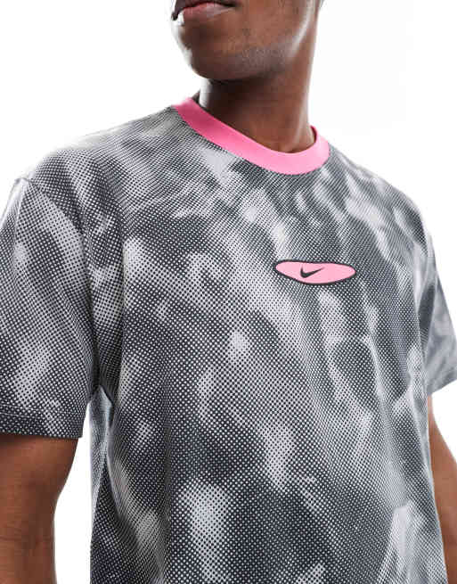 Nike Festival tie dye T-shirt in gray and pink