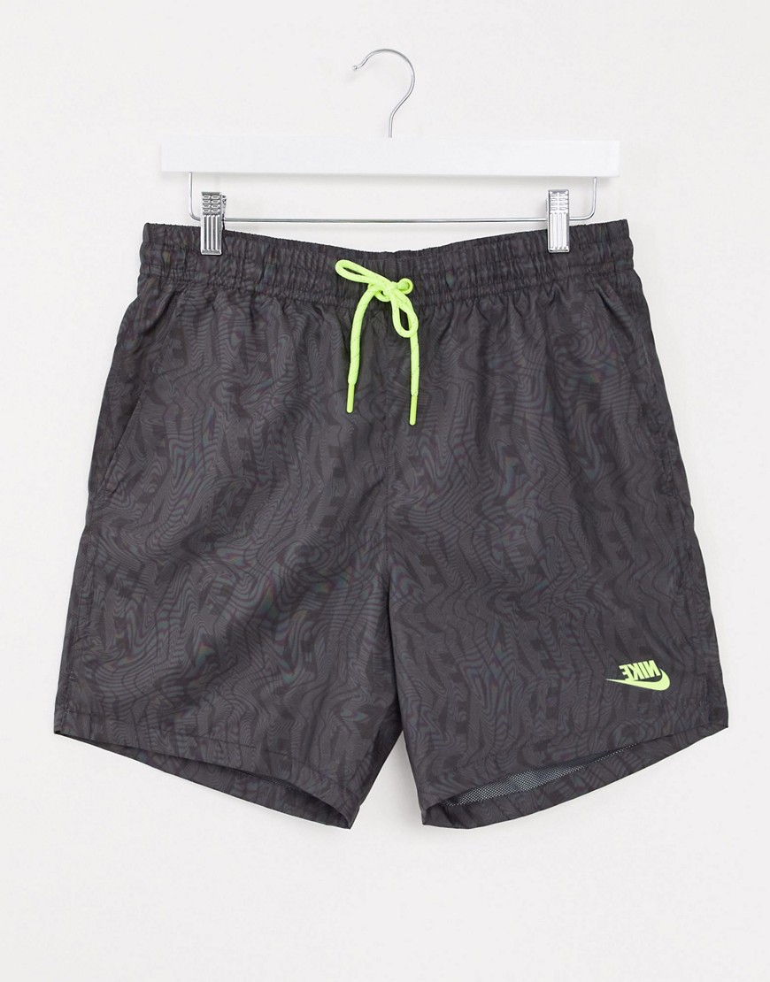 Nike Festival woven short in grey and neon green