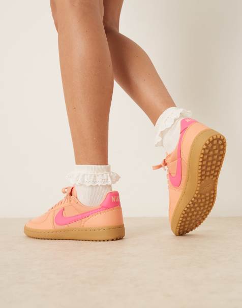 Nike - Field General - Baskets - Orange et rose - view 1