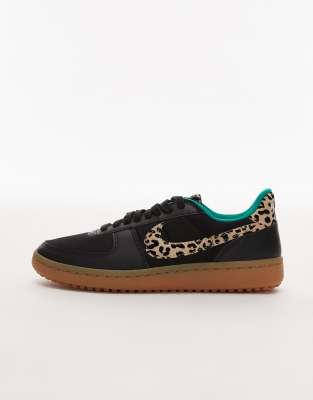 Nike Field General sneakers in black and leopard print