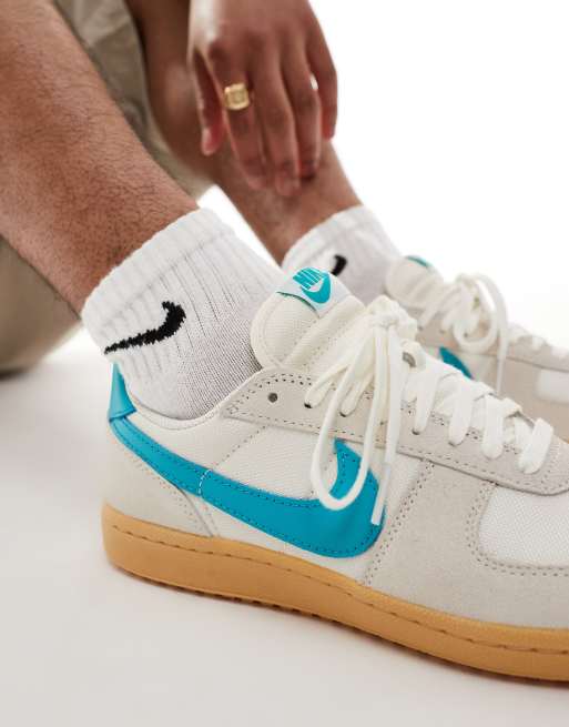 Nike Field General sneakers in off-white and light blue