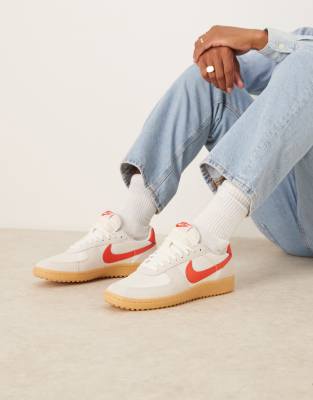 Nike Field General S&T sneakers in off-white and red - view 1