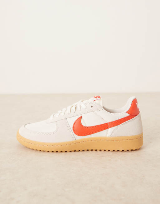 Nike Field General S&T sneakers in off-white and red 