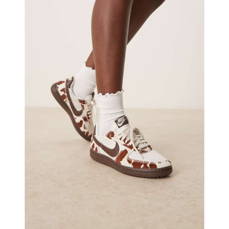 Nike Field General unisex trainers in white and cow print | ASOS