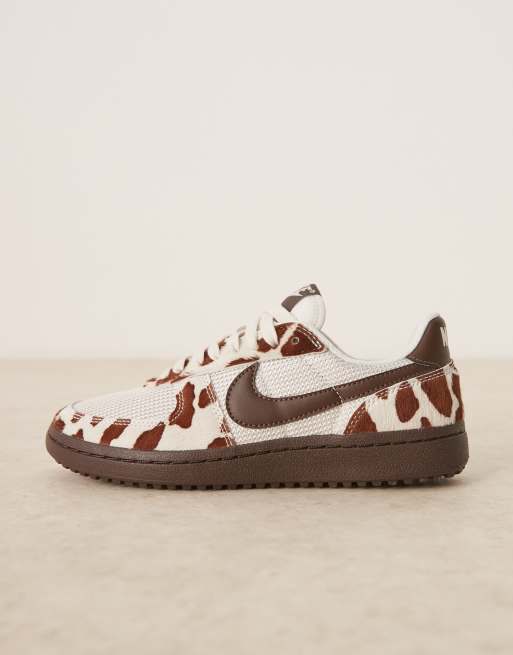 Nike Field General unisex trainers in white and cow print, 2 of 5