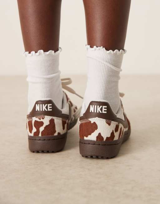 Nike Field General unisex trainers in white and cow print, 4 of 5