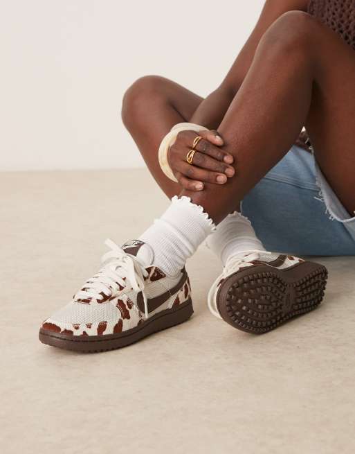 Nike Field General unisex trainers in white and cow print | ASOS