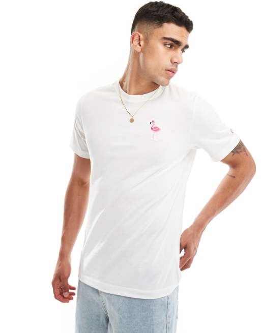 Nike flamingo embrodied T-shirt in white, 2 of 4