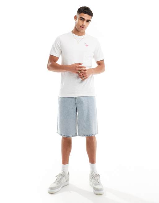 Nike flamingo embrodied T-shirt in white, 4 of 4