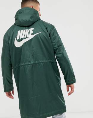 nike fleece lined parka in black