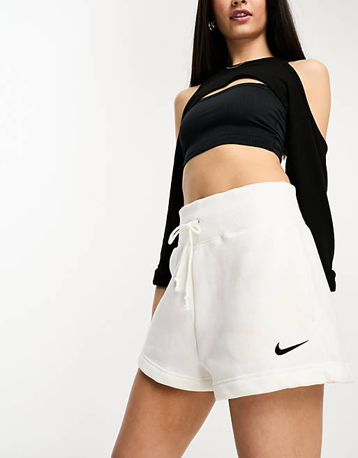 Nike fleece shorts in white