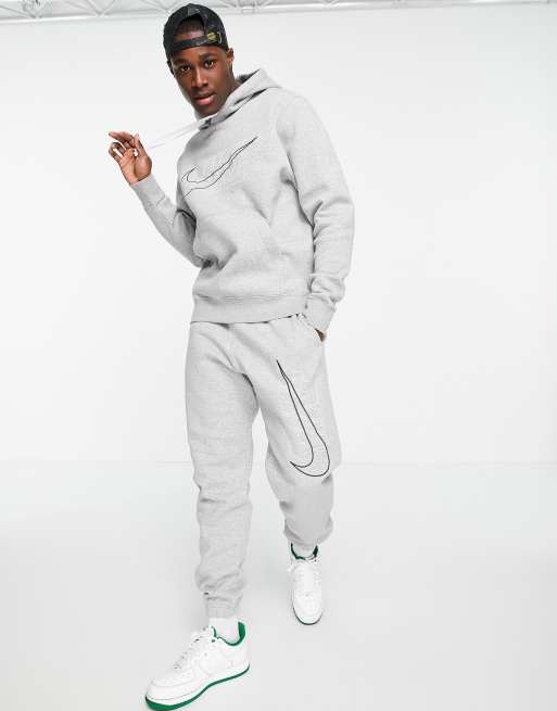 Grey white 2024 nike tracksuit