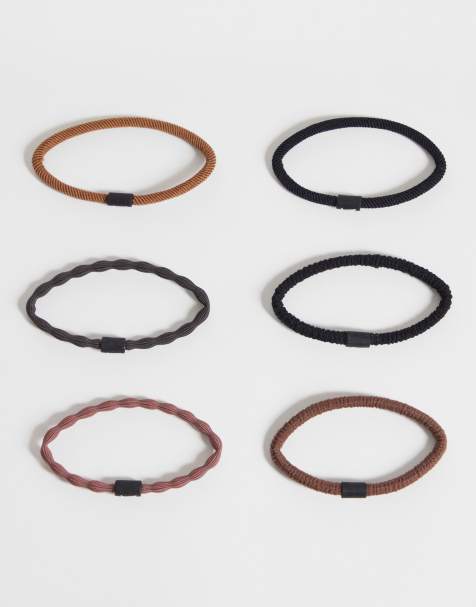 Nike – Flex – 6er-Pack Haargummis in Braun und Schwarz - view 1