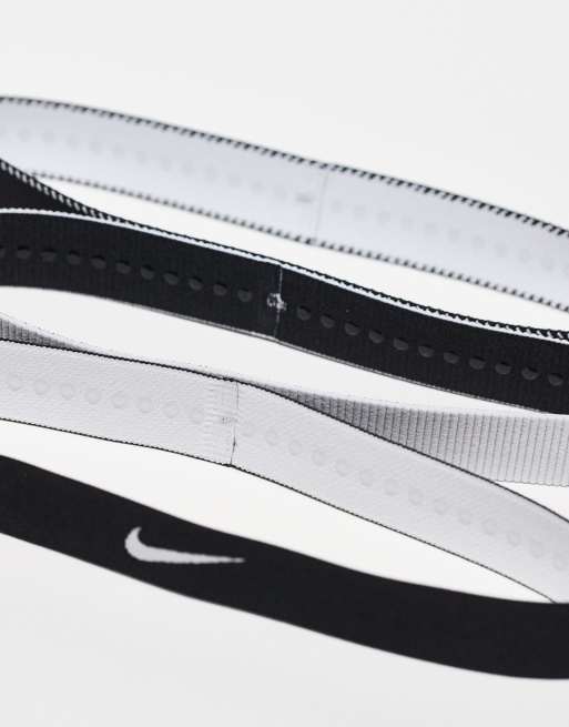 Nike – Flex Classic – Svarta, svarta och vita svettband i bred modell, 3-pack, 3 av 3