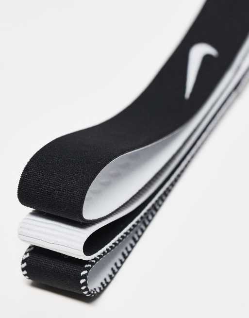 Nike – Flex Classic – Zestaw 3 szerokich opasek na głowę w kolorach czarnym i białym, 2 z 3