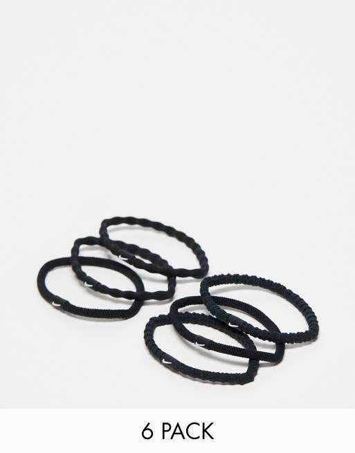 Nike - Flex - Confezione da 6 elastici per capelli neri