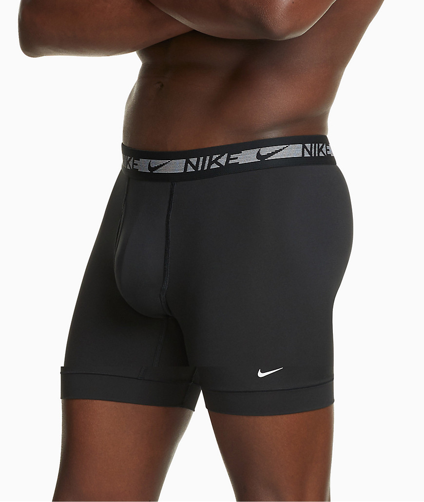 Nike Flex Micro 3 pack extra-long boxer briefs in black