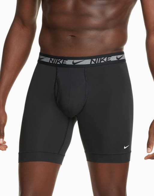 Nike Flex Micro 3 pack extra-long boxer briefs in black