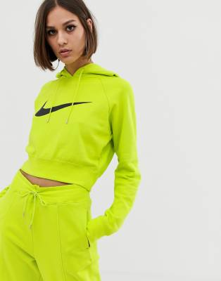 yellow nike crop hoodie