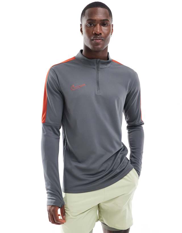 Nike Football - academy 23 1/2 zip sweatshirt in dark grey