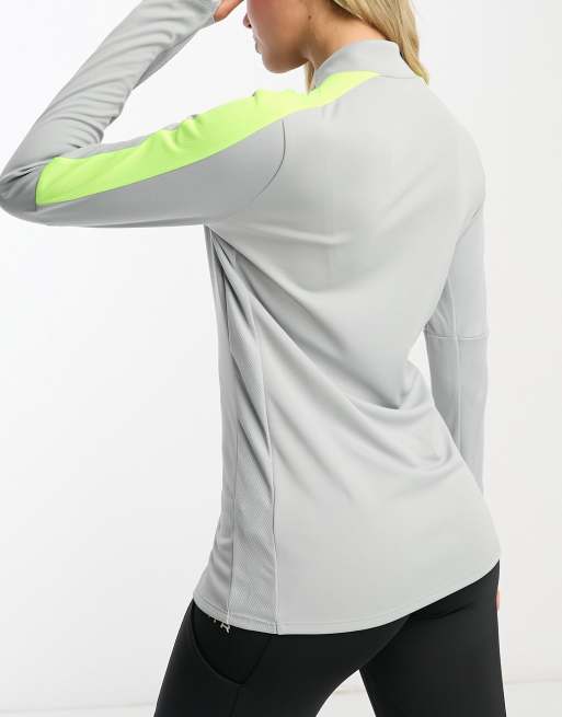 Nike Football Academy 23 Dri-Fit drill top in silver and volt, 4 of 4