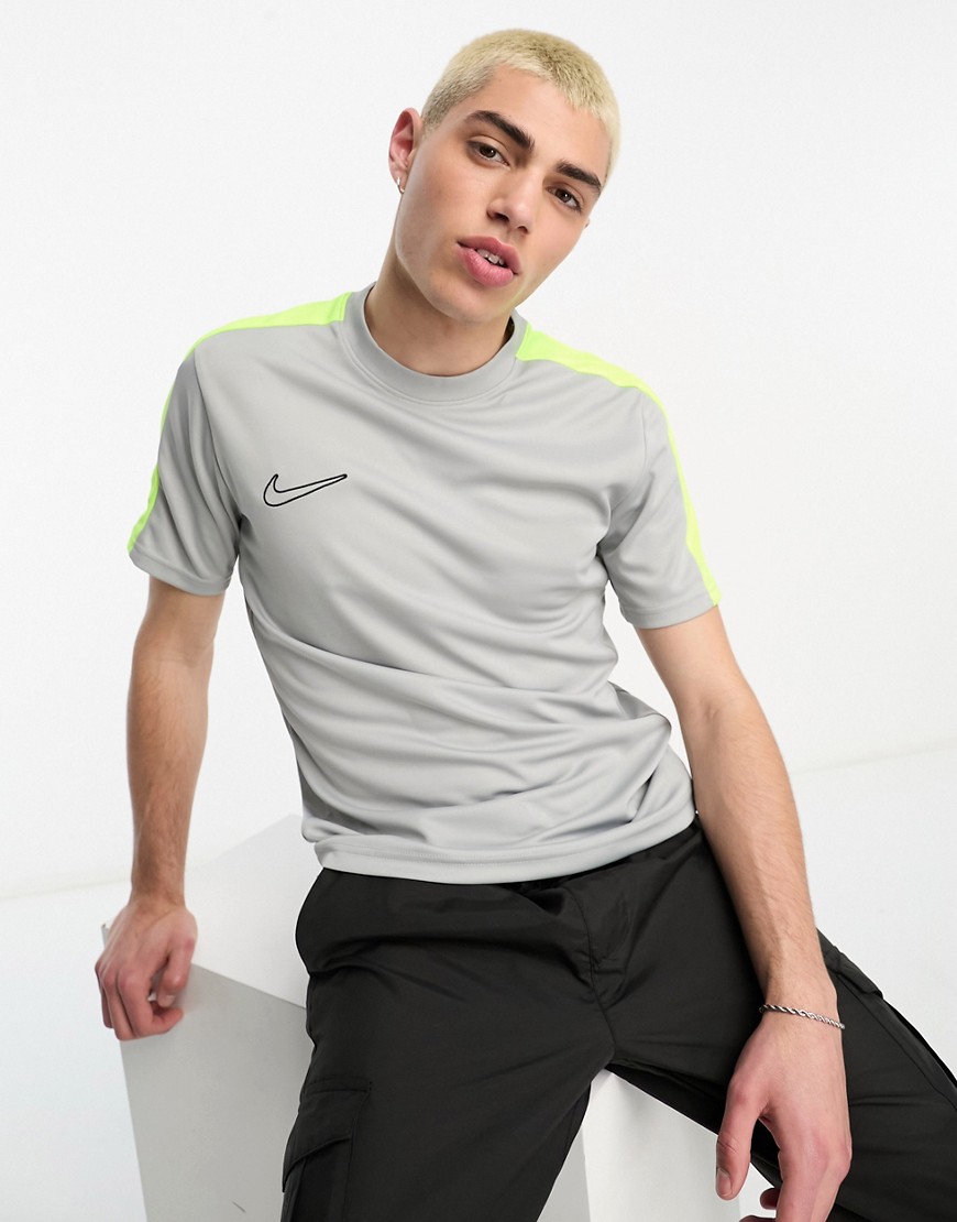 nike football - academy 23 - grå t-shirt-grå/a