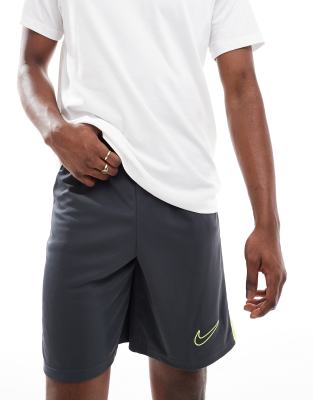 Nike Football Academy 23 shorts in charcoal and green-Grey