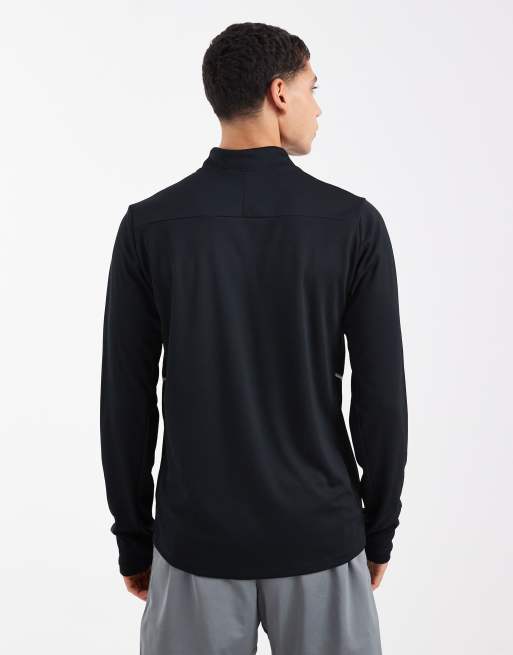 Nike Football Academy 25 Dri-FIT half zip long sleeve top in black