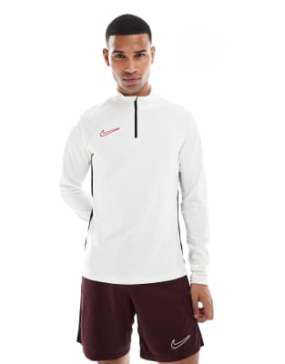 Nike Football Nike Football Academy 25 Dri-FIT quarter zip top in cream-Neutral