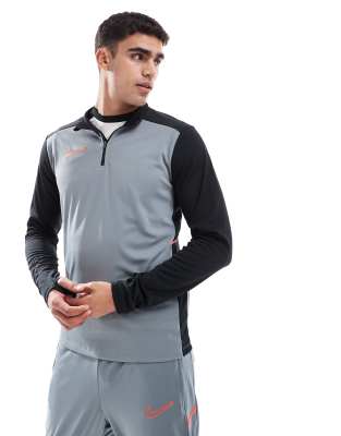 Nike Football Nike Football Academy 25 Dri-FIT quarter zip top in grey