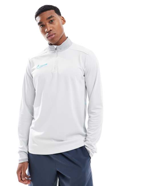 Nike Football – Academy 25 Dri-FIT – Szary top z długimi rękawami i zamkiem pod szyją