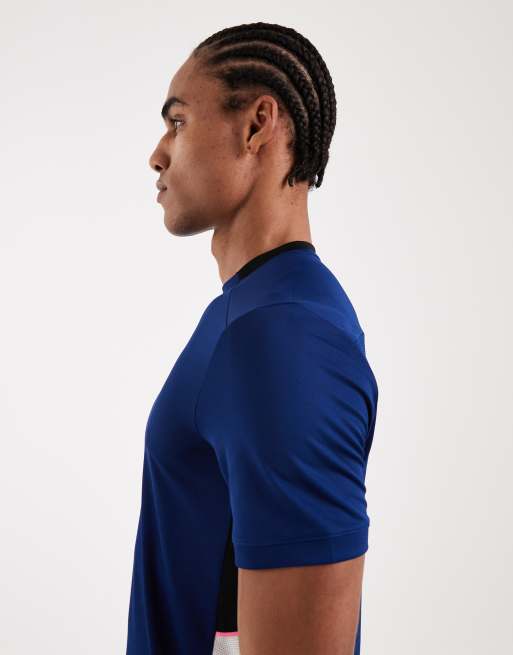 Nike Football - Academy 25 Dri-FIT - T-shirt blu navy e rosa, 4 di 5
